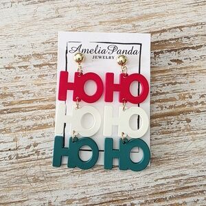 Holiday Earrings - Red, White, Green